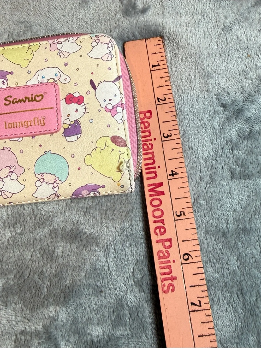 Sanrio Pastel Character Zip Wallet with Pink Trim